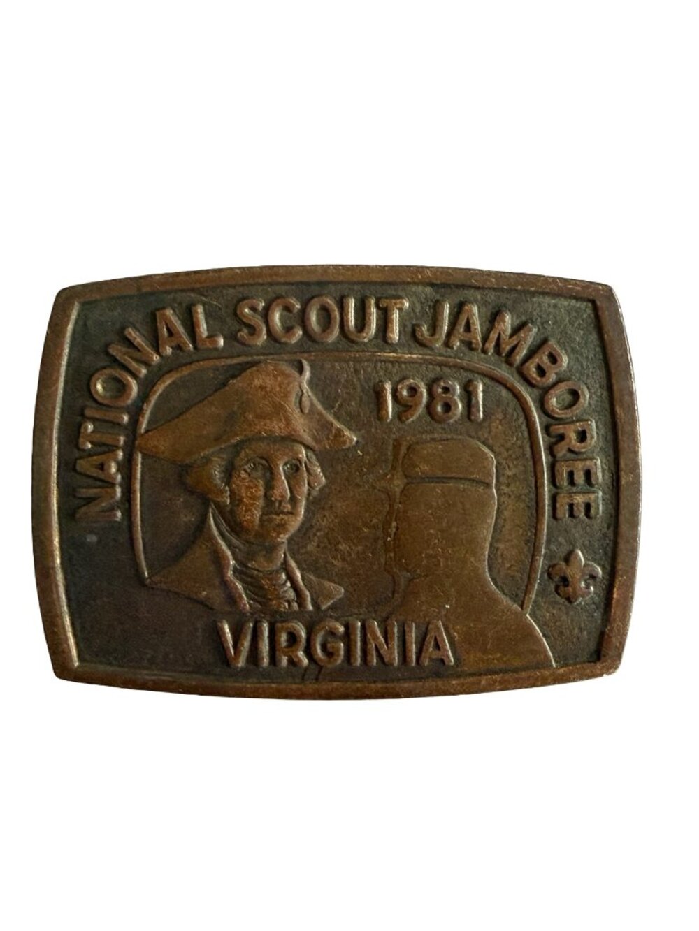 Vintage 1981 National Scout Jamboree Virginia Belt Buckle Boy Scouts Brass Tone-